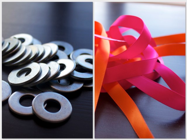 neon washer necklace